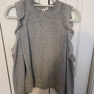 Grey off shoulder long sleeve